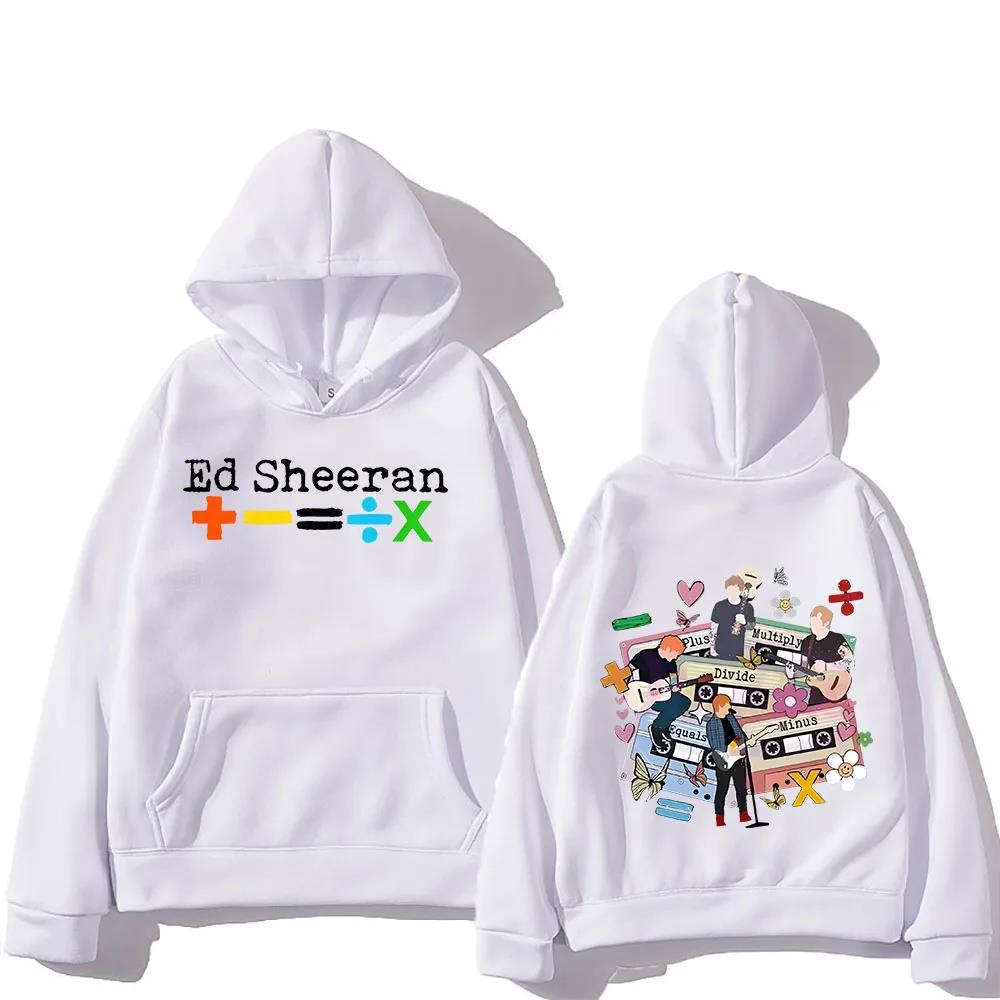 Huvtröja Dubbelsidigt tryck Retro Hip Hop Sweatshirt Med fleece Punkkläder Sudaderas Mjuk Huvtröja Ed Sheeran Tour