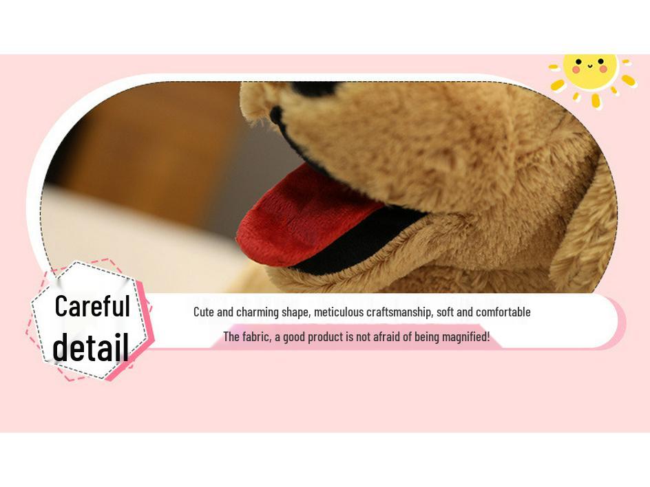Large Yellow Labrador Puppy Plush Toy - Golden Retriever Doll for Children