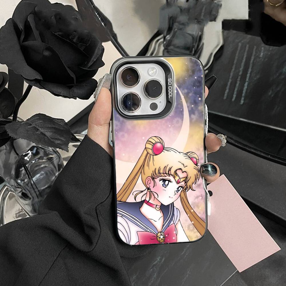 Cartoon Sailor M-Moon Phone Case For IPhone 16 17 15 14 12 13 Pro Max Black Color Shockproof Cover