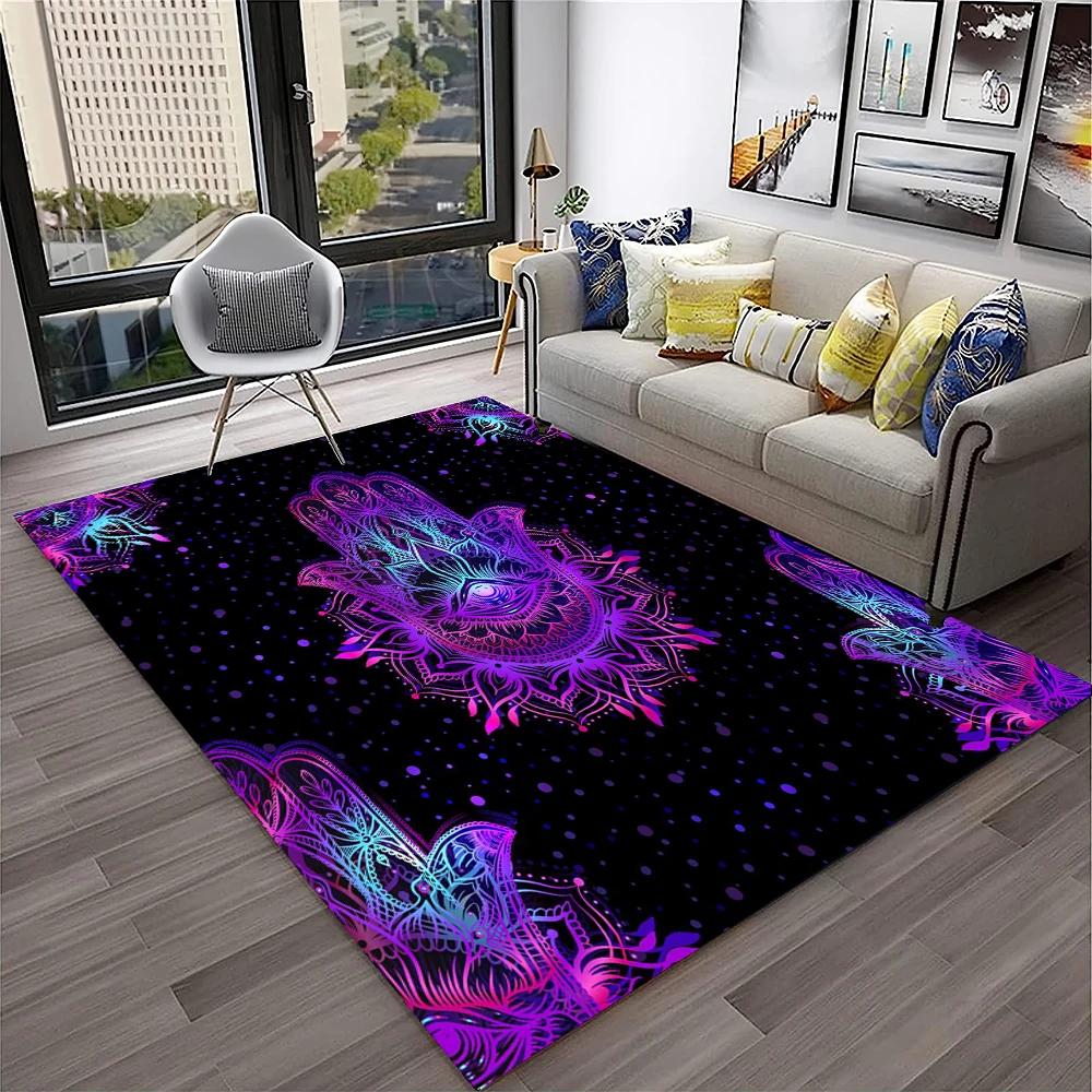 3D Evil Eye Nazar Tree of Life Carpet Rug for Home Living Room Bedroom Sofa Playroom Doormat Decor,Area Rug Non-slip Floor Mat