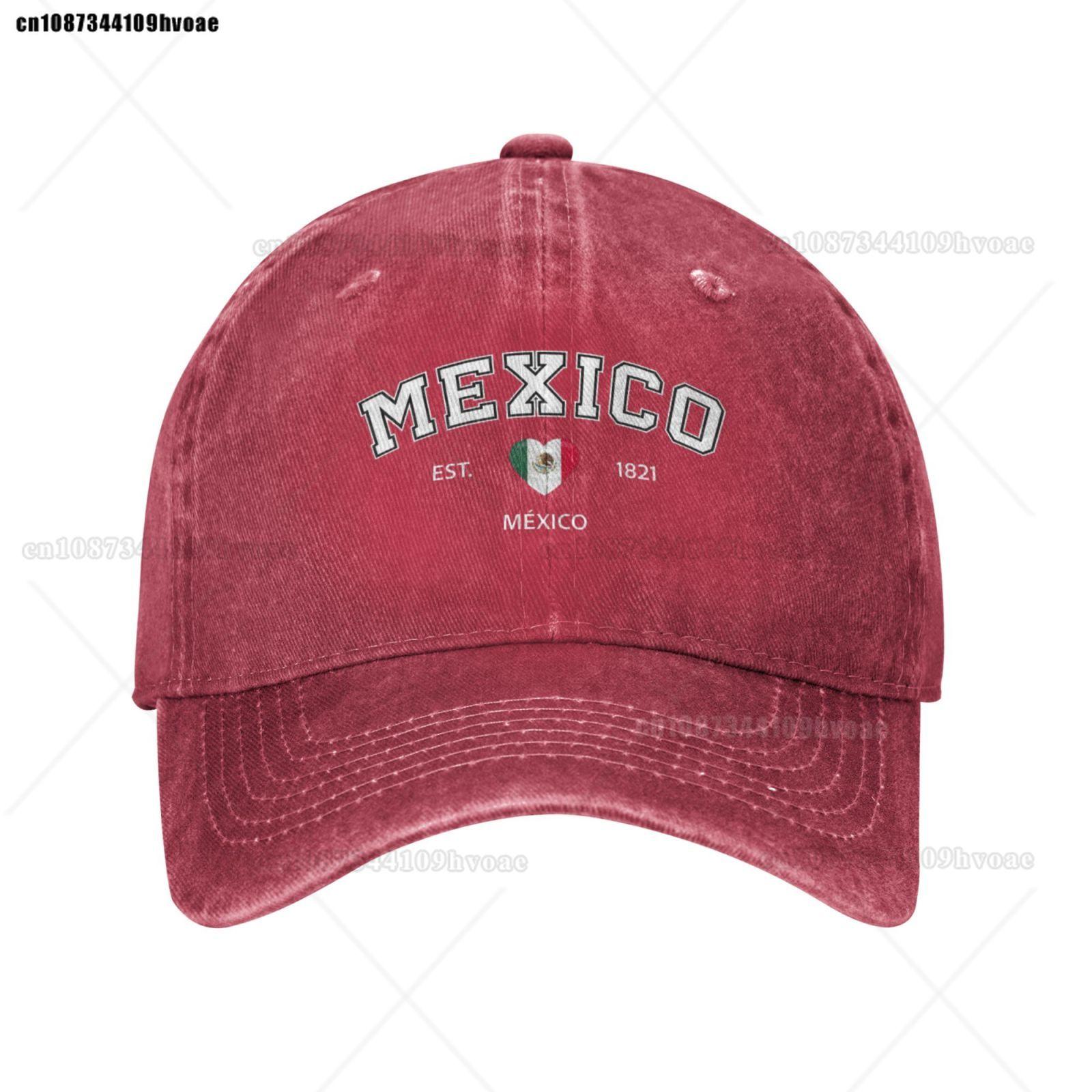 

Gorras Con Bandera De México EST1821 Gorras De Béisbol Lavadas De Vaquero Retro Gorras Deportivas De Mezclilla Para Mujer Go
