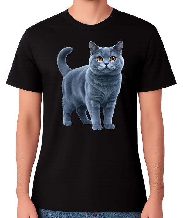 British Shorthair Cat Illustration T-Shirt Pet Lover Gift Unisex Tee