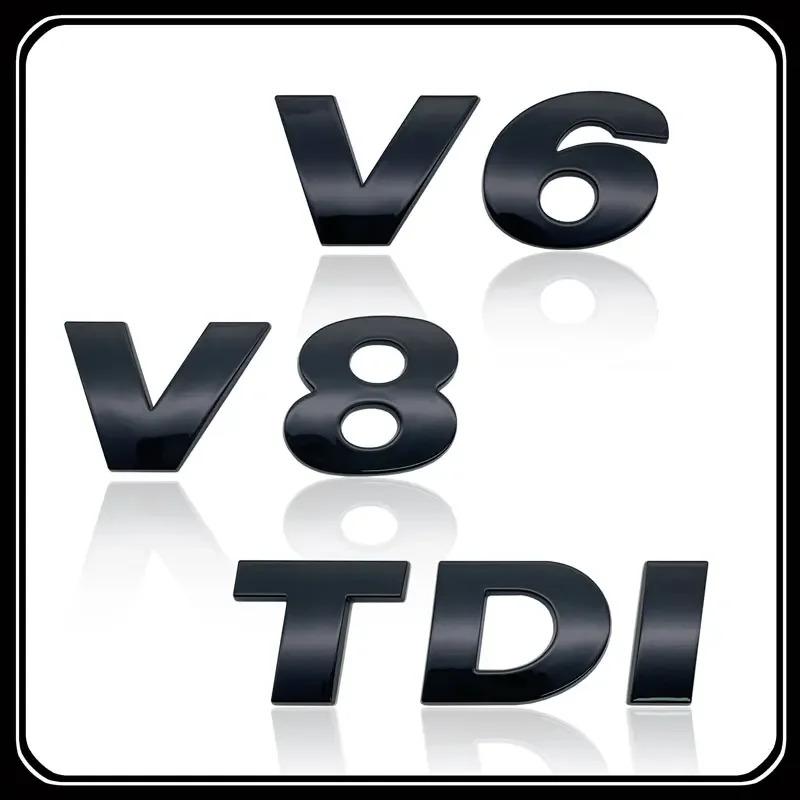 SVLHP1 ABS Electroplated Car Sticker V6 V8 Emblem Tail Badge Decal For VW Touareg TDI Car Accessories