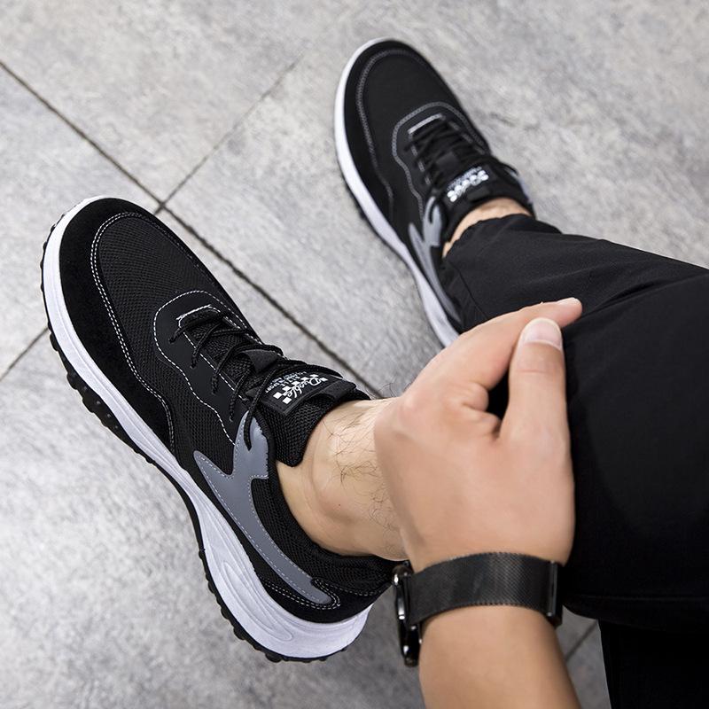 Nuevos Zapatos de Hombre Otoño Tendencia Cómodos Zapatillas de Suela Blanda con Cordones Ligeros Zapatos de Hombre Zapatillas Casuales para Exteriores