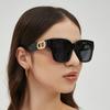 Korean version of large square, European and American retro sunglasses, women's high-end sense line, small face, fashion trend sunglasses,