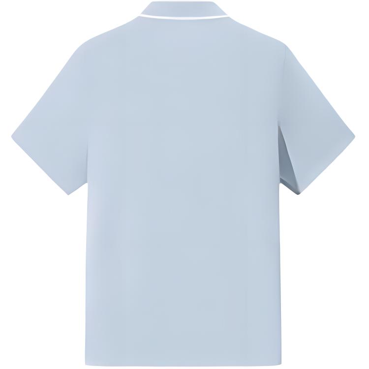 Anta Casual Simple Solid Color Breathable Sports Polo Shirt Men tops Sky-Blue 952527122-1