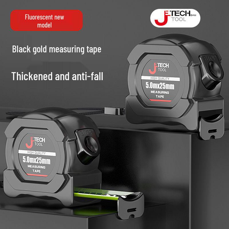 High-Precision Fluorescent Self-Locking Steel Tape Measure – 5m, 7.5m, 10m, Thickened & Wear-Resistant