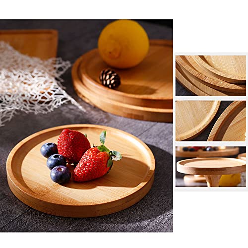 [New for 2026] Wooden Cake Stand, Fruit Holder, 24.8cm Diameter x 11cm Height, Cake Dome, Fruit Plate, Dessert, Snack, Fruit Storage