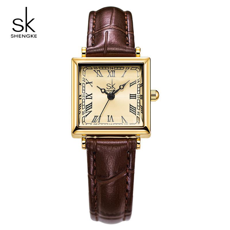 Damen-Uhrenarmband Kleines quadratisches Uhrwerk Vintage Nische High-End-Gefühl Uhr Damen-Uhr Student Wasserdichte Uhr