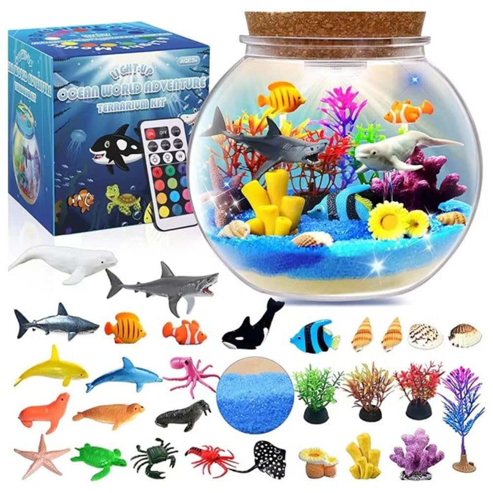 

Светящийся террариум Морские друзья Изготовление миниатюр Ручная работа Независимая миниатюра Подарок для начальной школы - Океан, Игрушка, Набор, Поделки, Исследования, Набор, Игрушка,