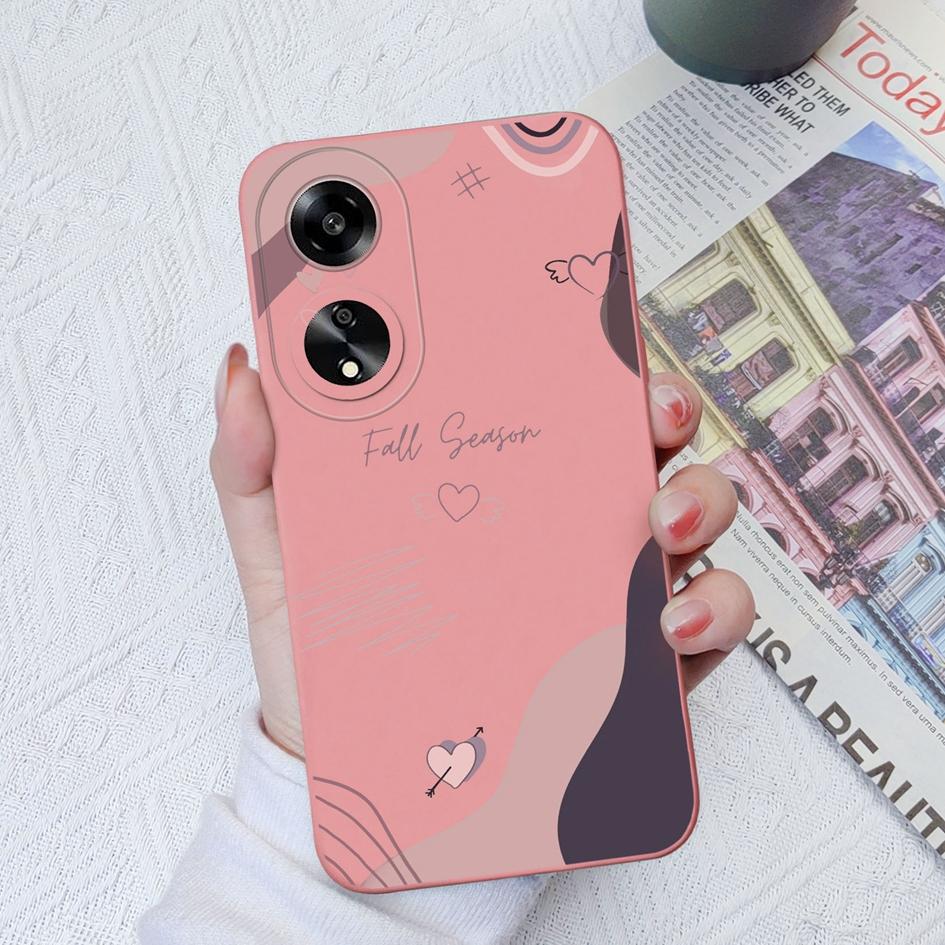 Fashion Love Heart Phone Cases For Oppo A1 A1K A7 A11 A15 A35 A52 A55 Soft Liquid Silicone Anti Slip Durable Shockproof Protective Shell For Oppo Capa