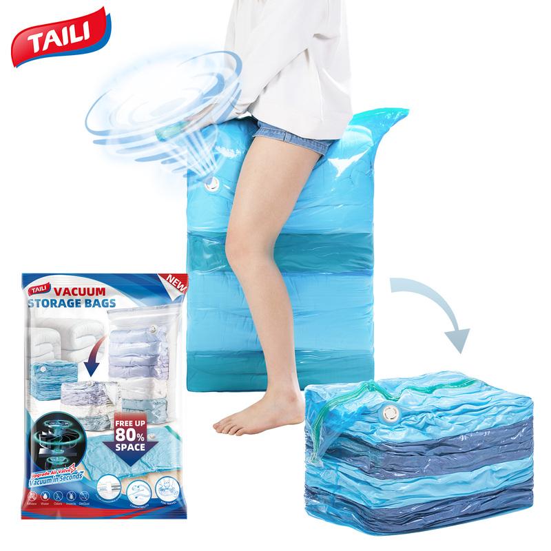 

TAILI 1/5pcs Vacuum Bag Large Plastic Storage Bags for Storing Clothes Blankets Compression Empty Bag Covers Bedroom Storage Bag 1pcs