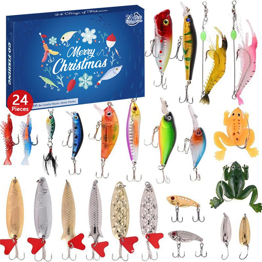 Advent Calendar Fishing Christmas Countdown, Fishing Tackle Advent Calendar For FishAdult Men Teen Boys,  Xmas Surprise Gift
