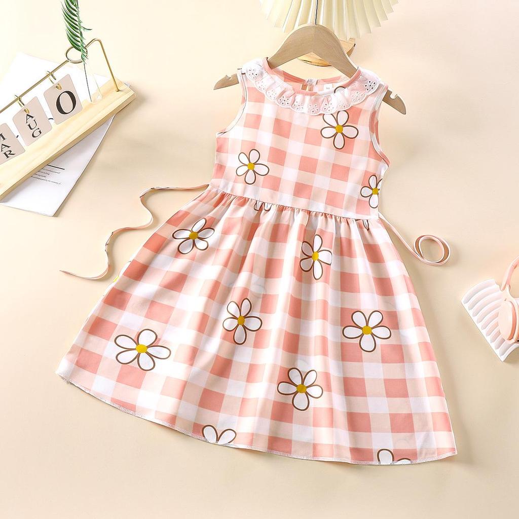 Sommer Koreanischer Stil Baumwollseide Kleid für Baby Mädchen - Prinzessin Mode Pyjamas