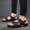 Herrenschuhe Sommer Echtleder Sandalen Herren Fahren Atmungsaktive All-Match Strandschuhe Rutschfeste Außenbekleidung