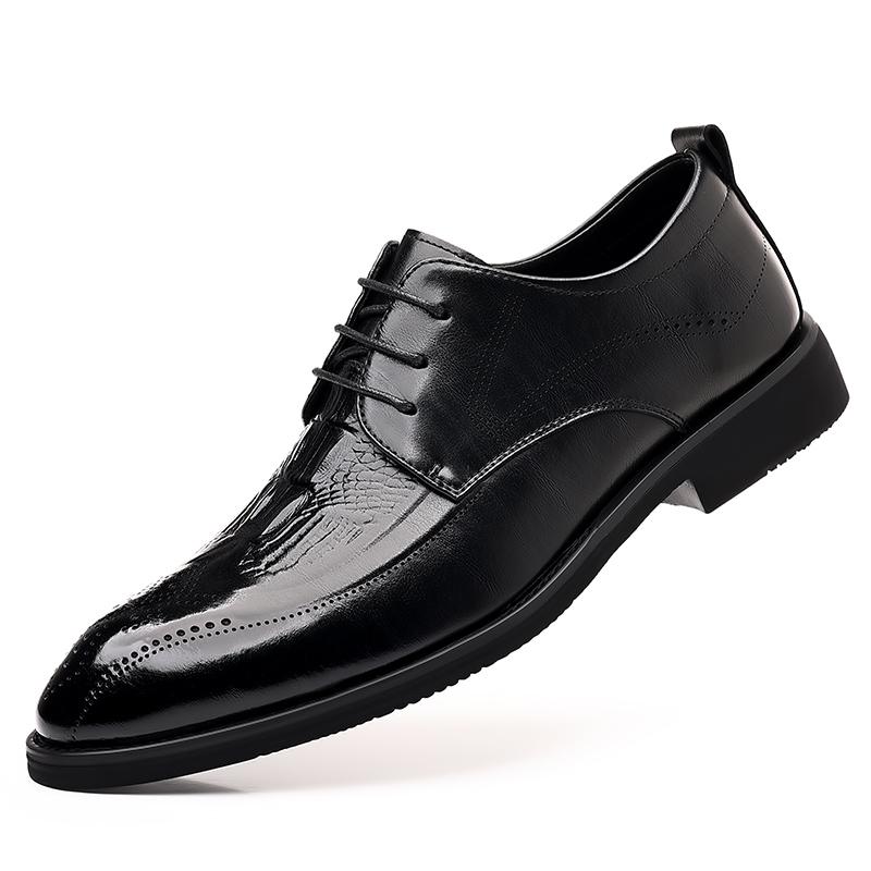 FashionMen's High Quality Leather Shoes Black Soft Leather Soft Bottom Spring And Autumn Best Man Men's Business Formal Wear