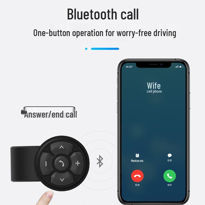 Smart Bluetooth Remote for Self-Timer & Calls, Compatible with Apple & Android Phones