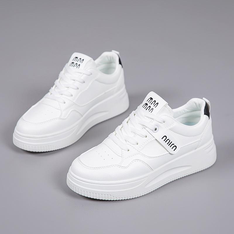 [Customization] Spring Korean Version of Board Shoes Women's Versatile High-end Sense Platform Casual Shoes Student Sports Non-slip White Shoes