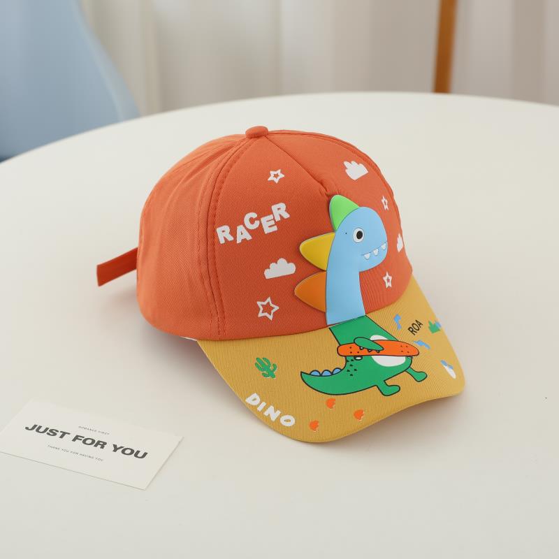 Berretto da baseball estivo per bambini con ricamo di dinosauro dei cartoni animati, regolabile per neonati e bambini, cappelli da sole per esterni
