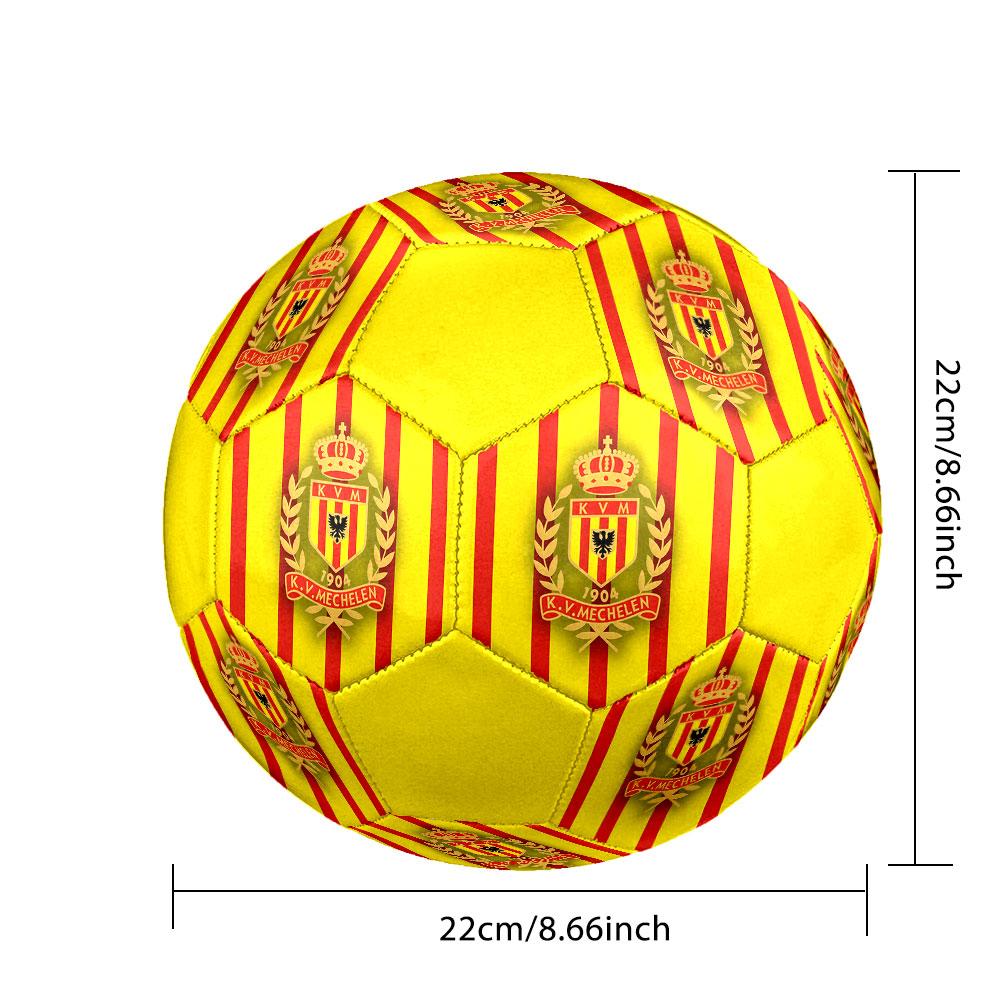 KV Mechelen Size 5 Soccer Ball, Machine-Stitched PVC, Durable & High Bounce, All Ages Fit, fan merchandise, matches & outdoor use.