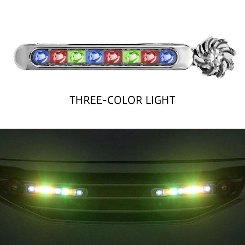 2pcs Car LED Daytime Headlight With Wind Powered Fan Floodlights Auxiliary Lighting Motorcycle Lamp For Enhanced Visibility