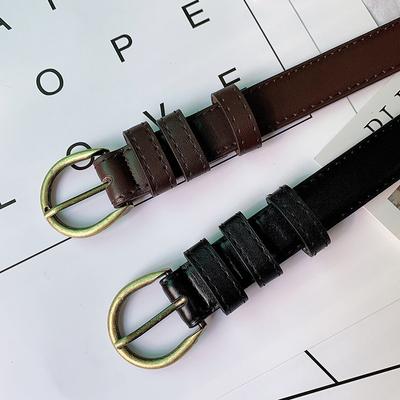 Γυναικεία Τετράγωνη Πόρπη Καρφίτσα Πόρπη Τζιν Μαύρη Ζώνη Γυναικεία Vintage Λουράκι Δέρμα PU