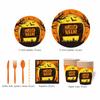 Pumpkin Pattern Disposable Plate Cup Set Decorative Disposable Utensils Set  Home