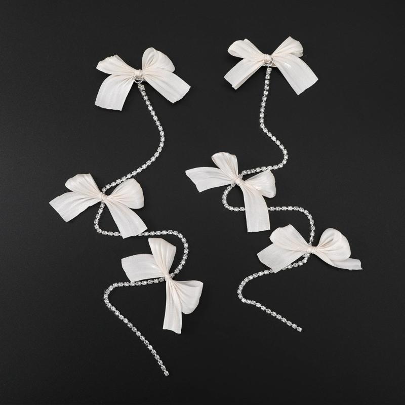 Girl Hair Bows Lovely Bow Hair Clip Women Bowknot Barrettes Hair Bow Clip Chain Hair Bows Cute Hair Bow Side Clip