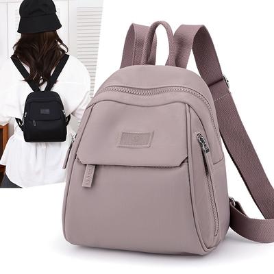 Women's Fashion Casual Solid Color Backpack Summer New Trend College Student Travel Large Capacity Small Backpack