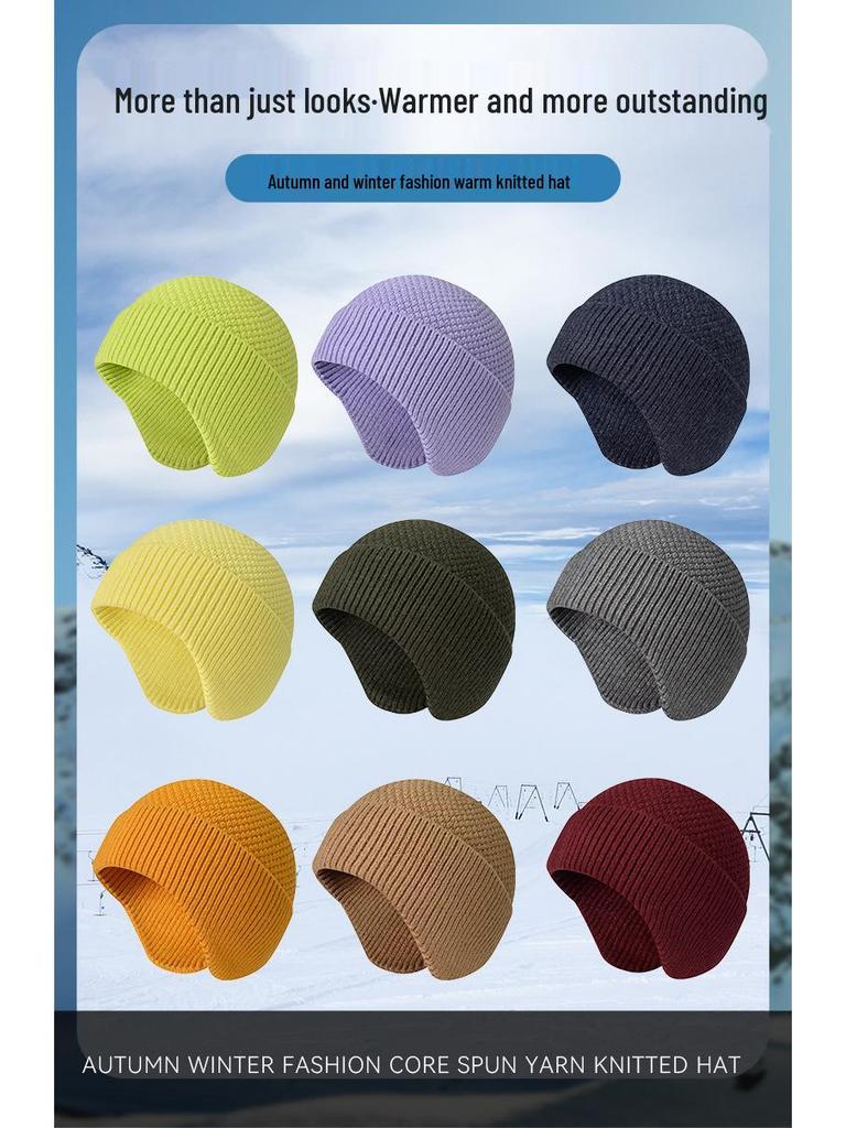 Thick Knit Wool Beanie: Winter Warm, Cold-Proof, Windproof, Ear Protection Hat for Men & Women