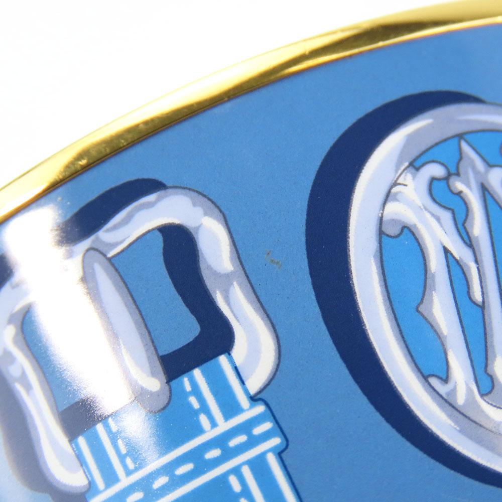 Used HERMES Bracelet Emile TGM Metal 65.5g Blue Multicolor Bangle