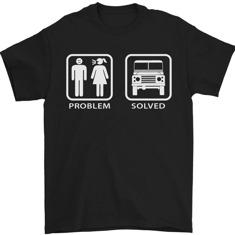 4x4  Problem Solved  Off Road Road Men s T-Shirt 100% Cotton - Men s Summer Cotton Graphic Tee S