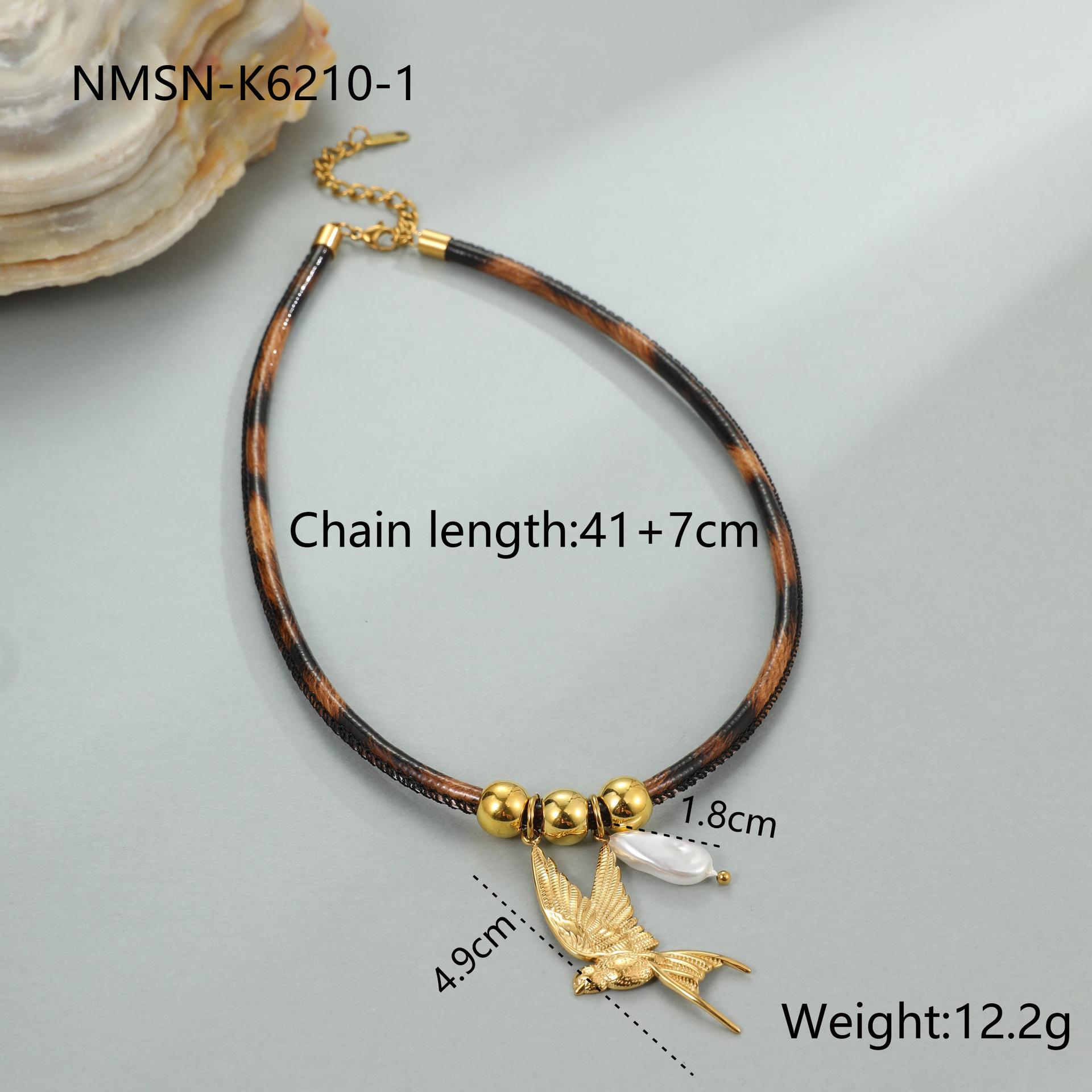 GEMCHIC Women s Stainless Steel Leopard Print Chain Necklace