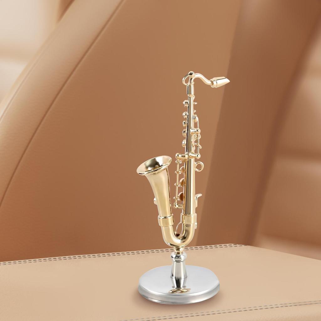 Saxophon Modell Miniatur Saxophon Modell Sammlerstück Musikinstrument Mit Ständer Koffer Zur Ausstellung Heimdekoration Weihnachten