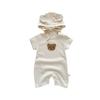 Children's Clothing, Baby Jumpsuits, Summer Waffle Bear Baby Clothes, Infant and Toddler Short-Sleeved Jumpsuits, Outerwear