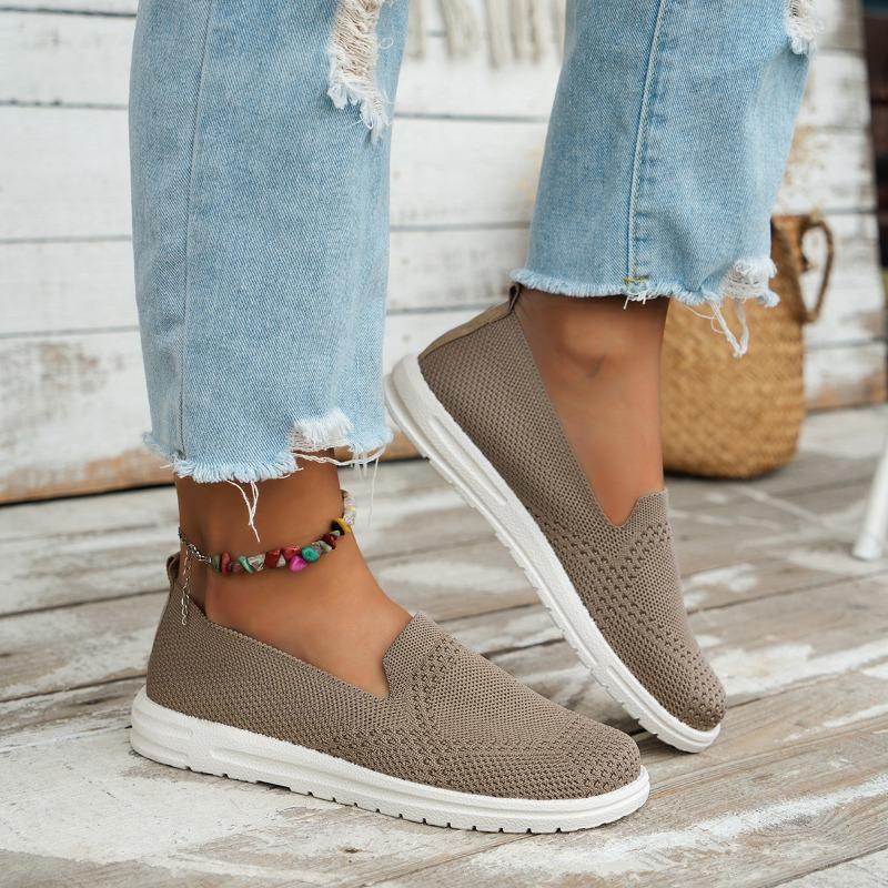 Summer new large size round head flat-soled single shoes women's shallow mouth casual shoes overalls fly-woven shoes