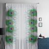 Peacock Feather Sheer Curtains For Living Room Window Transparent Voile Tulle Curtain Bedroom Drapes Home Decor
