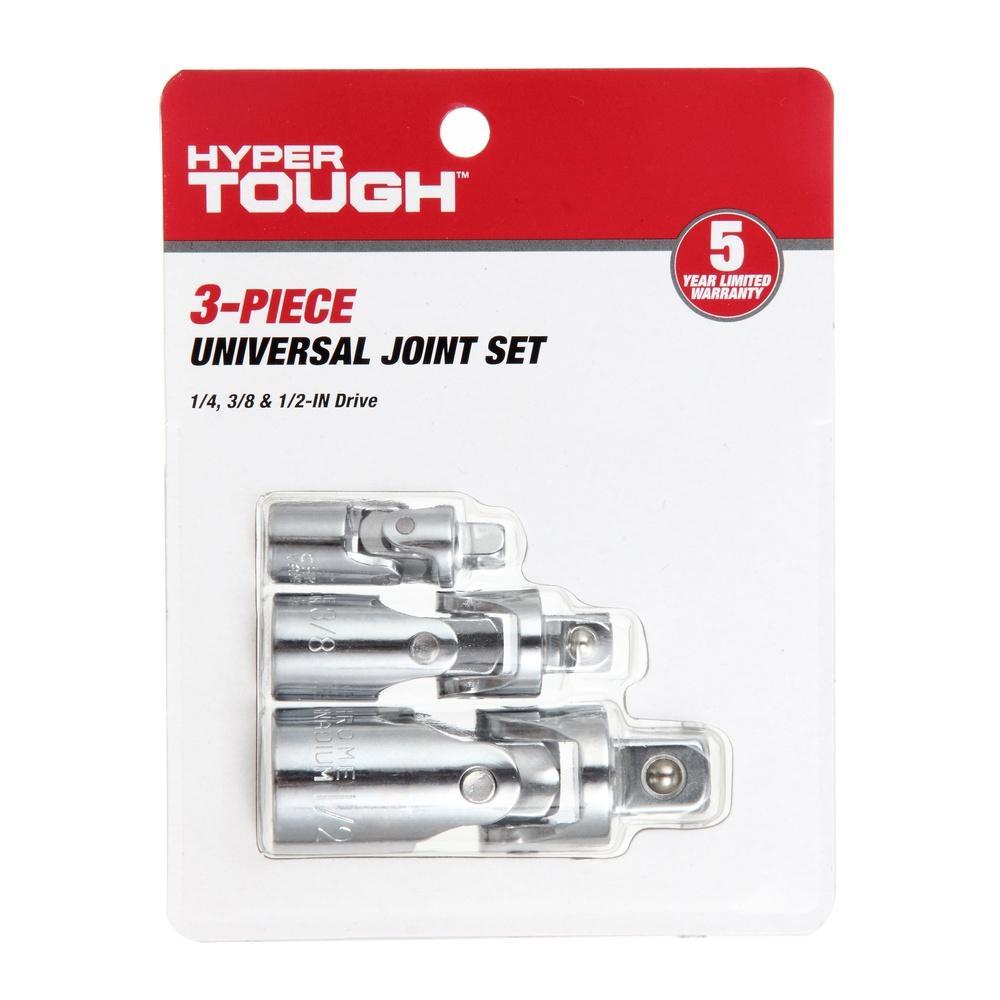 3 Piece Universal Joint Socket Set 1/4 3/8 1/2 Inch CRV Chrome Vanadium Steel Corrosion Resistant Mechanic Tool Set