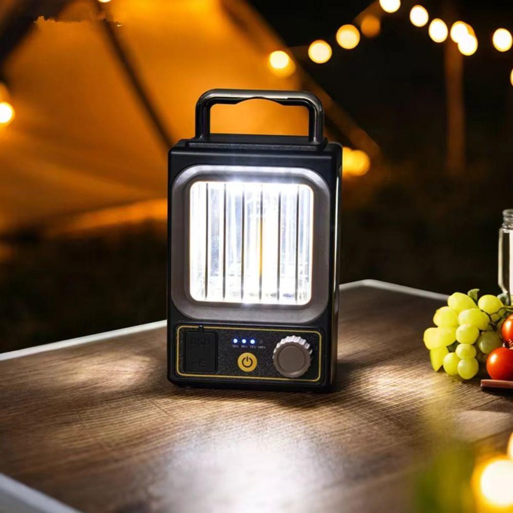Stepless Dimming Solar Garden Lamp Rechargeable Battery Portable Hanging Light  Yard Decoration