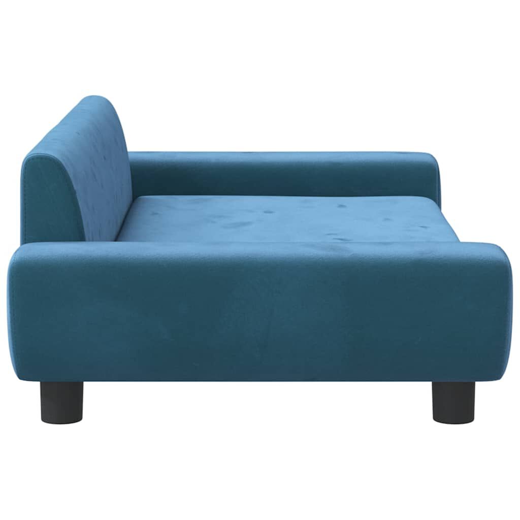 vidaXL Dog Bed, Blue, 100 x 54 x 33 cm, Velvet