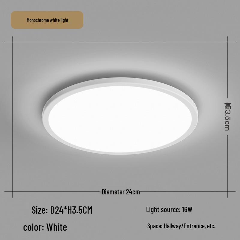 Ultra-Thin Minimalist LED Ceiling Light for Entrance, Hallway, or Balcony
