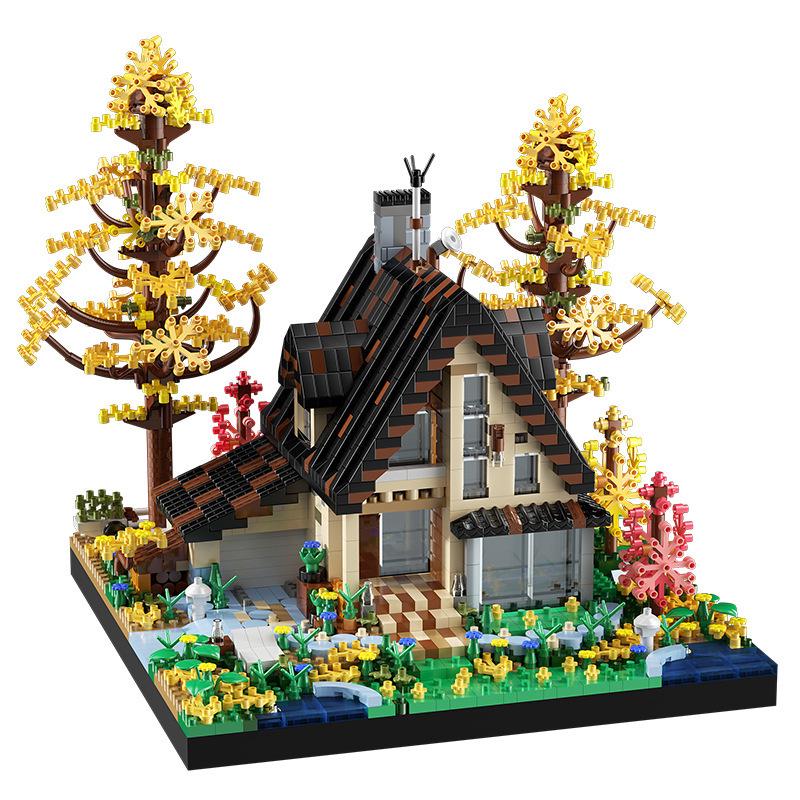Lego Jungle Wooden House Educational Building Blocks for Kids - Boys Villa Architecture Gift