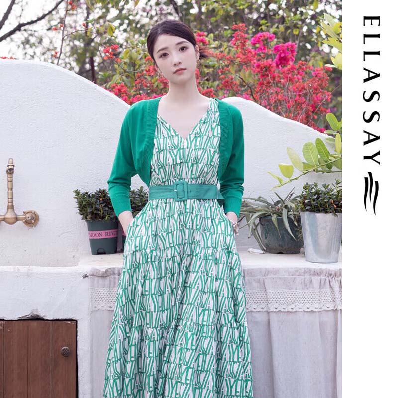 

ELLASSAY Women s Letter Print Midi Dress M