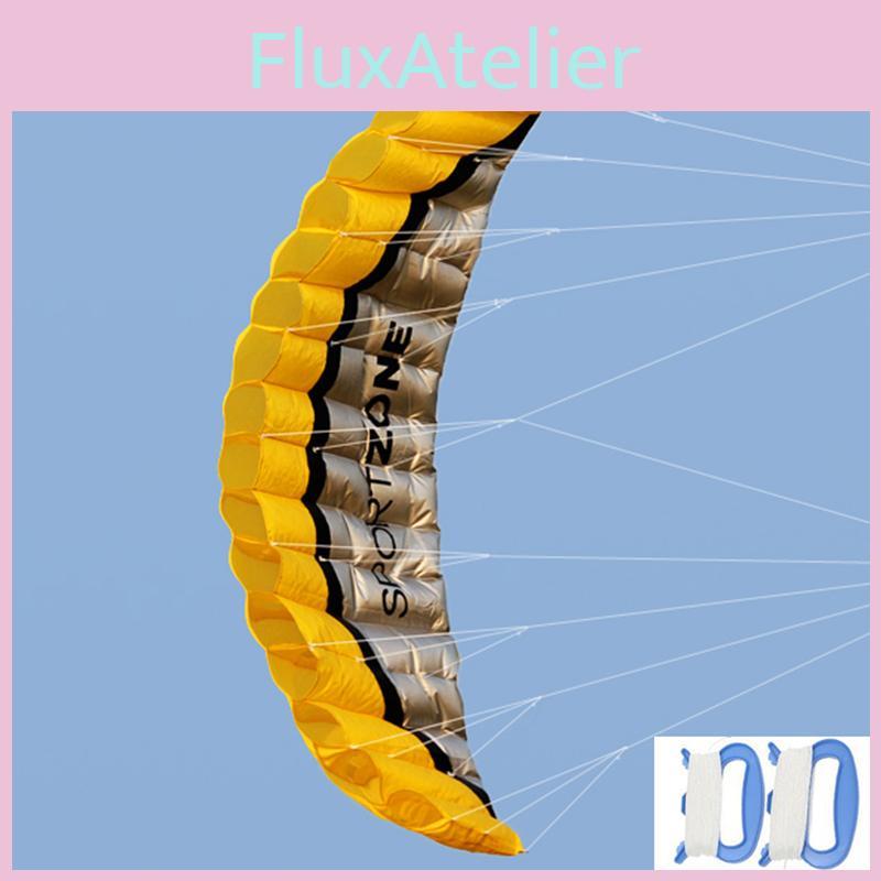 High-quality 2.5m Dual Line Parafoil Yellow Kite Great For Thrilling Stunt Activities