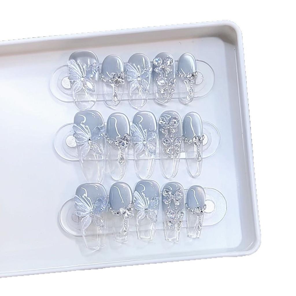 Hand-woven Armor Spring and Summer New Butterfly Dream Blue Sea Ice Transparent Three-dimensional Butterfly Cat Eye Nail Art Patch