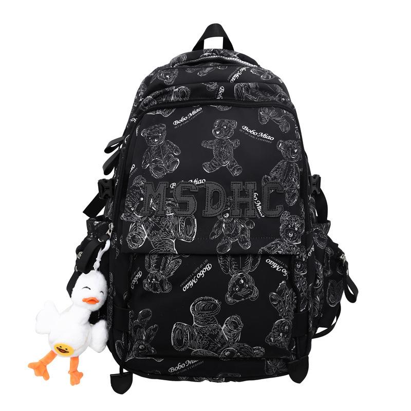 New schoolbag girls reduce burden spine protection large capacity middle and high school students trendy cool boys backpack