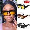 Car Sunglasses 3pcs Fashion Square Women Sun Glasses Large Frame Shade UV400 Retro Leopard Candy Color Gradient Men Punk Glasses