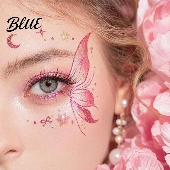 Easy Butterfly Makeup Decals 5 Sheets Glitter Eye Stickers Temporary Face Tattoos
