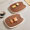 Wood Chopping Board Cat Shape Charcuterie Board Non-Slip Cutting Board for Kitchen Meal Prep Serving Tray for Vegetables Meat
