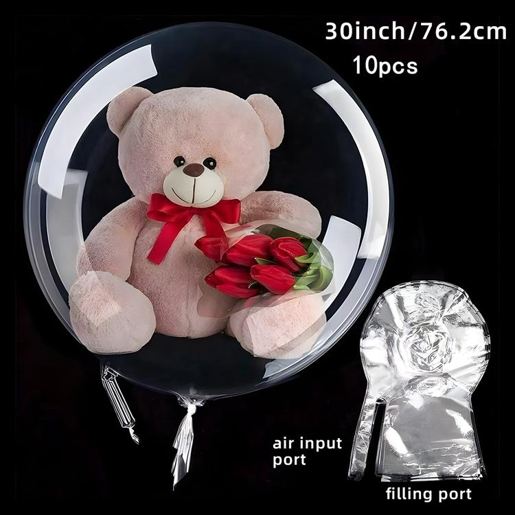 

10/35pcs Crystal Transparent Round Bobo Balloon Clear Latex Bubble Balloon For Wedding Birthday Party Decoration Helium Ballon As shown